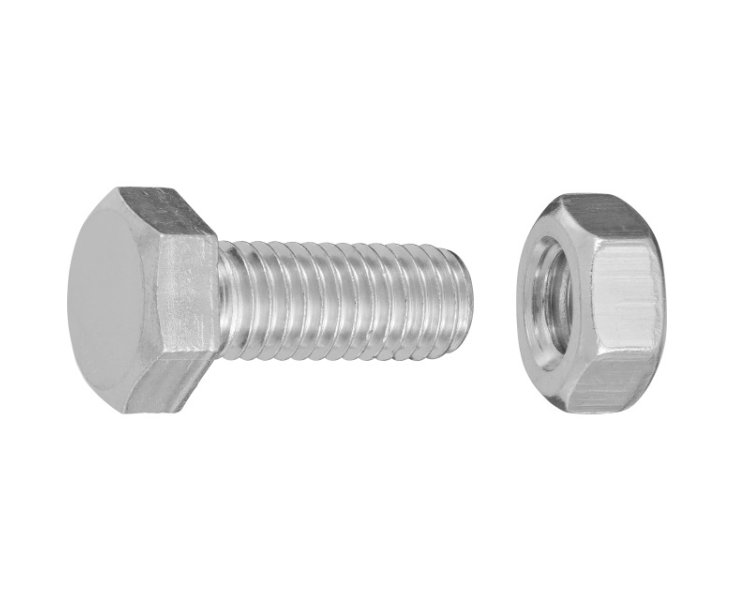 HEXAGONAL HEAD SCREW W / ZINC NUT. M8x20 BLISTER 15UD