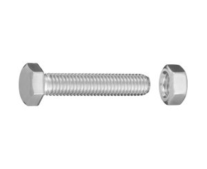 HEXAGONAL HEAD SCREW W / ZINC NUT. M8x40 BLISTER 15UD