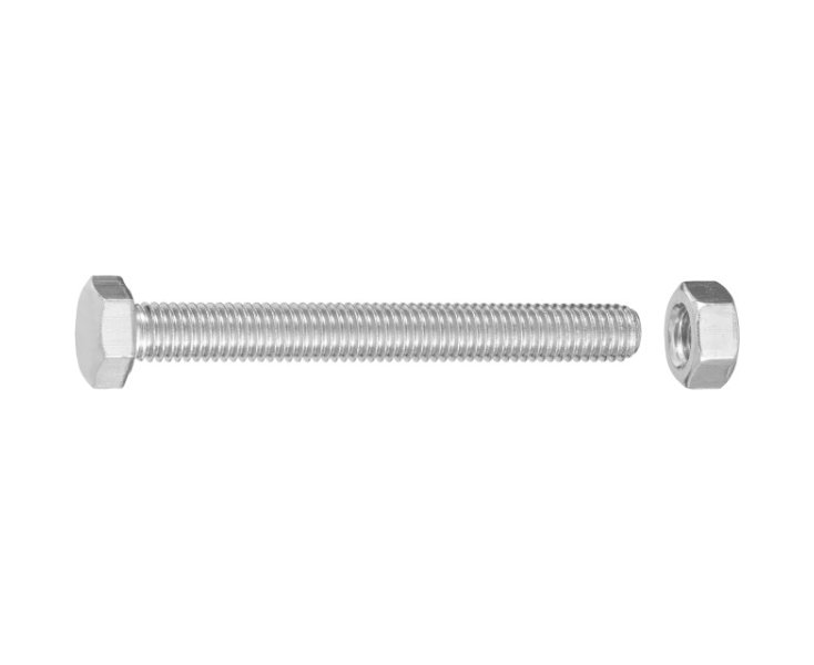 HEXAGONAL HEAD SCREW W / ZINC NUT. M8x70 BLISTER 10UD