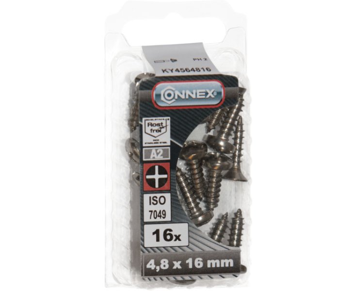SCREWS 7981 AUTO PERF. INOX. 4.8x16 BLISTER 16UD