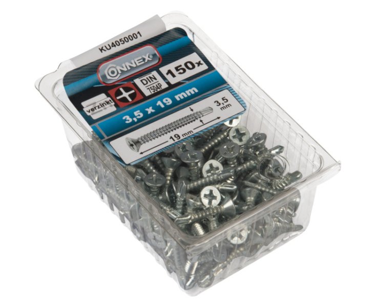 SELF-DRILLING SCREWS 7504 Zinc Plated 3.5x19 BLISTER 150UD