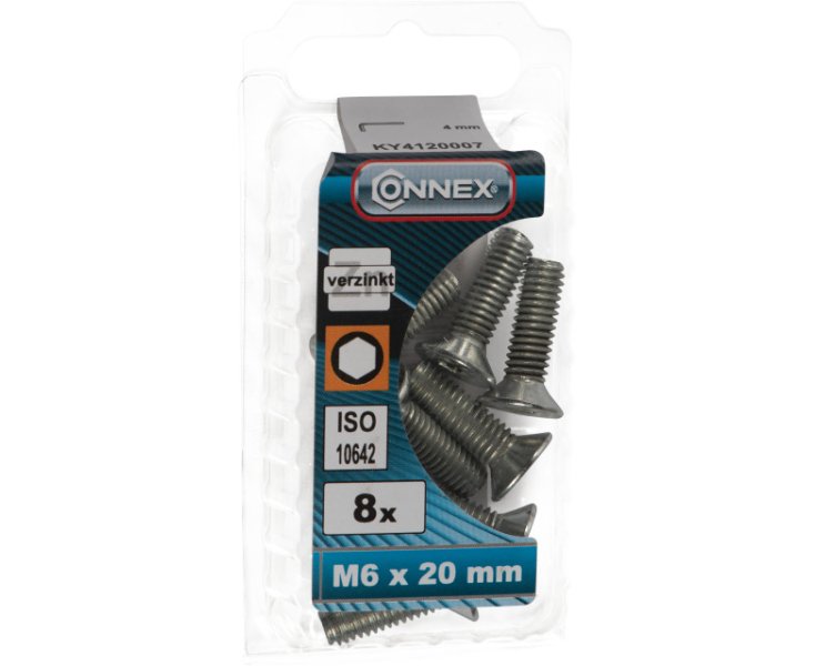 ZINC PLATED SCREWS 7991 M6x20 BLISTER 8UD