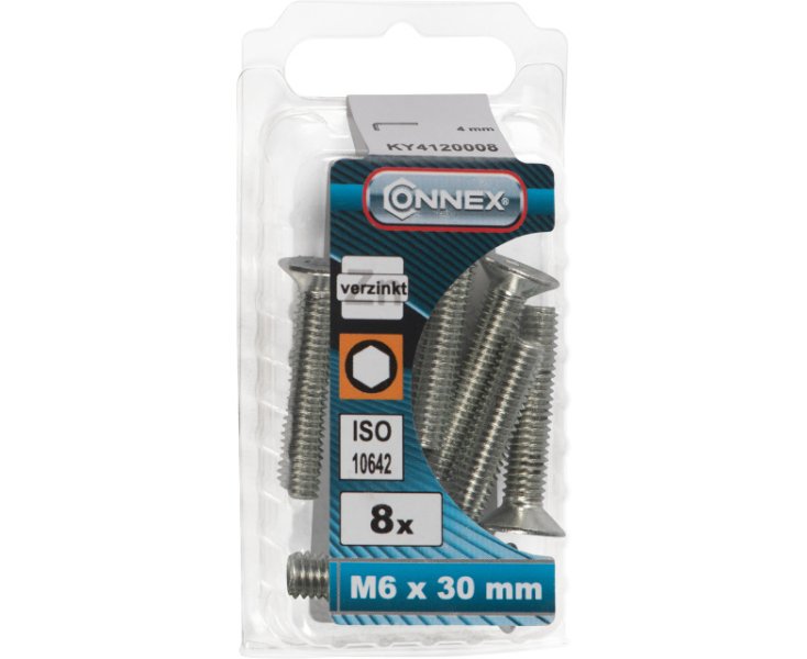 ZINC PLATED SCREWS 7991 M6x30 BLISTER 8UD