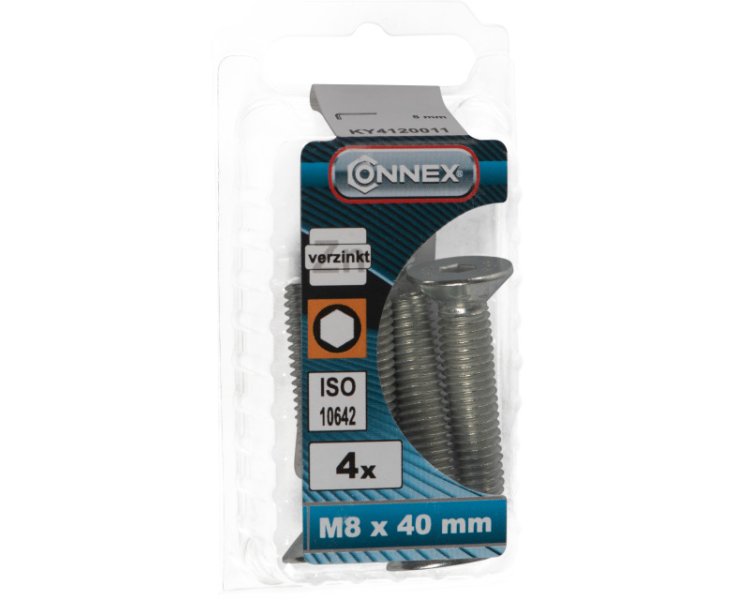 ZINC PLATED SCREWS 7991 M8x40 BLISTER 4UD