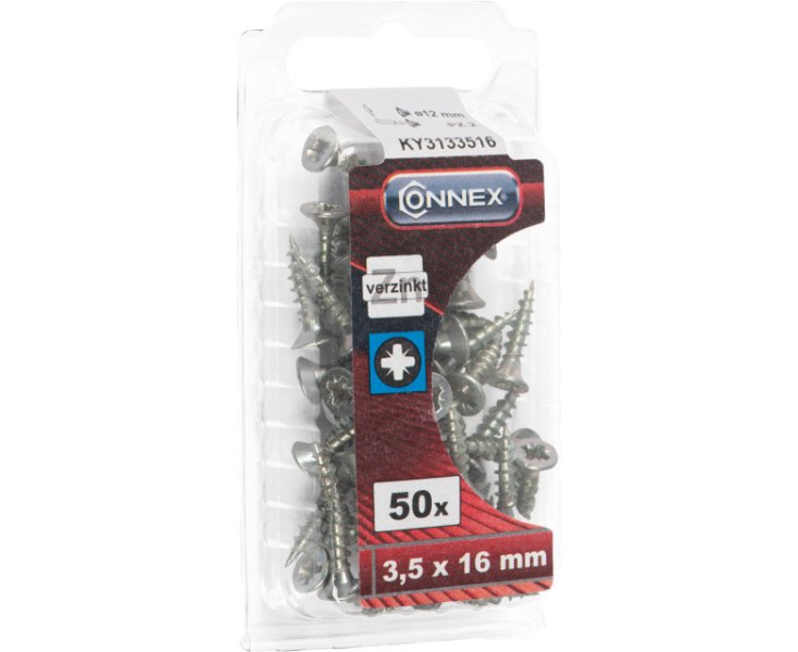 SCREWS UNIVERSAL GALVANIZED 3.5x16 BLISTER 50UD