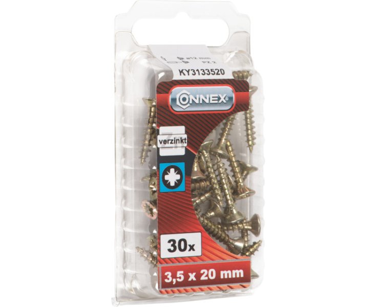 SCREWS UNIVERSAL GALVANIZED 3.5x20 BLISTER 30UD