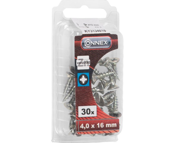 UNIVERSAL GALVANIZED SCREWS 4.0x16 BLISTER 30UD