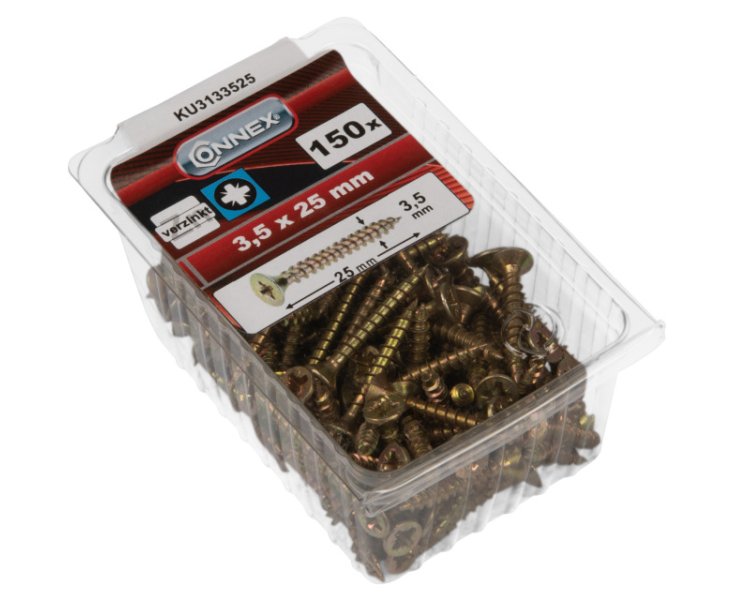 UNIVERSAL SCREWS GALVANIZED PZ 3.5x25 BLISTER 150UD