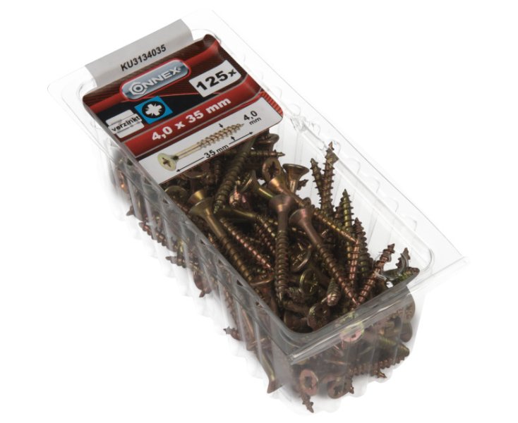 UNIVERSAL SCREWS GALVANIZED PZ 4.0x35 BLISTER 125UD