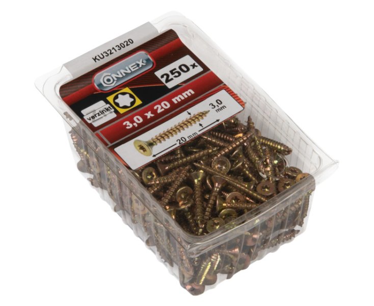UNIVERSAL GALVANIZED SCREWS TX 3.0x20 BLISTER 250UD