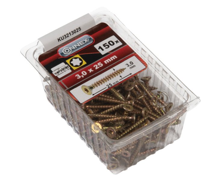 UNIVERSAL GALVANIZED SCREWS TX 3.0x25 BLISTER 150UD