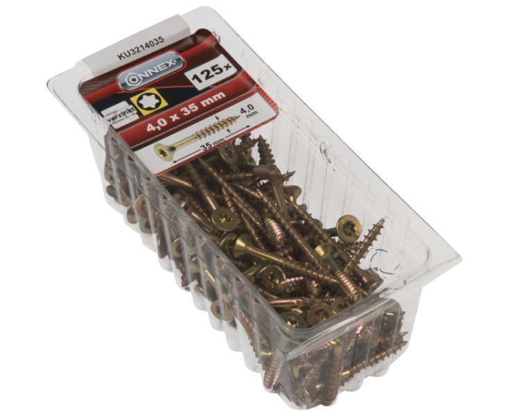 GALVANIZED UNIVERSAL SCREWS TX 4.0x35 BLISTER 125UD