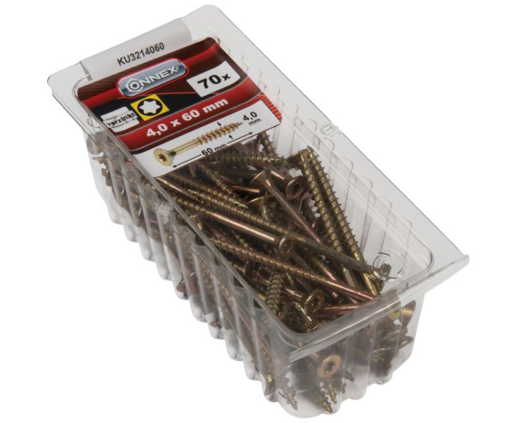 UNIVERSAL GALVANIZED SCREWS TX 4.0x60 BLISTER 70UD