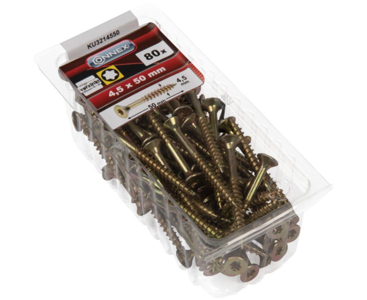 UNIVERSAL GALVANIZED SCREWS TX 4.5x50 BLISTER 80UD