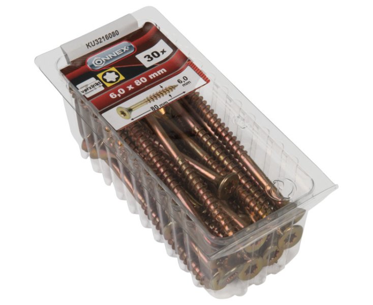 UNIVERSAL GALVANIZED SCREWS TX 6.0x80 BLISTER 30UD