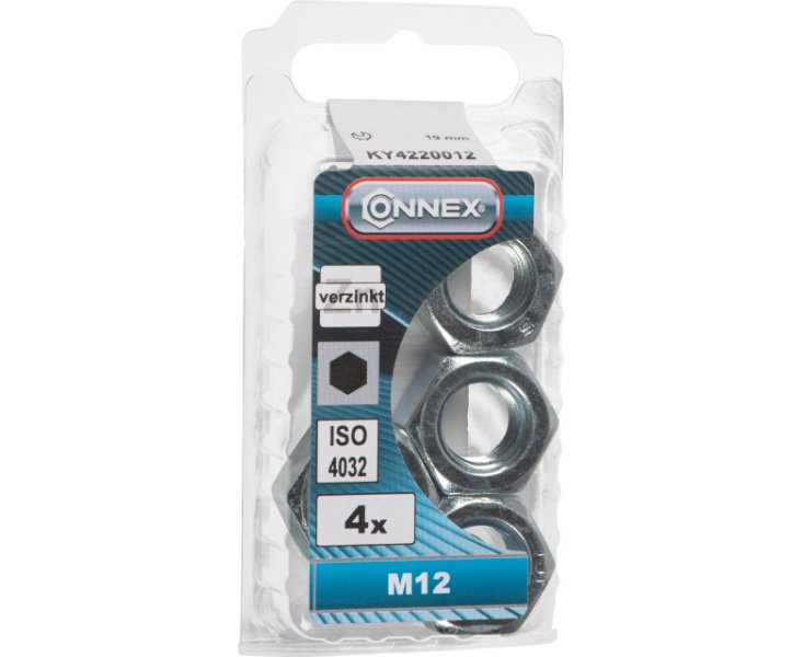 HEXAGONAL NUT M12 DIN934 BLISTER 4UD