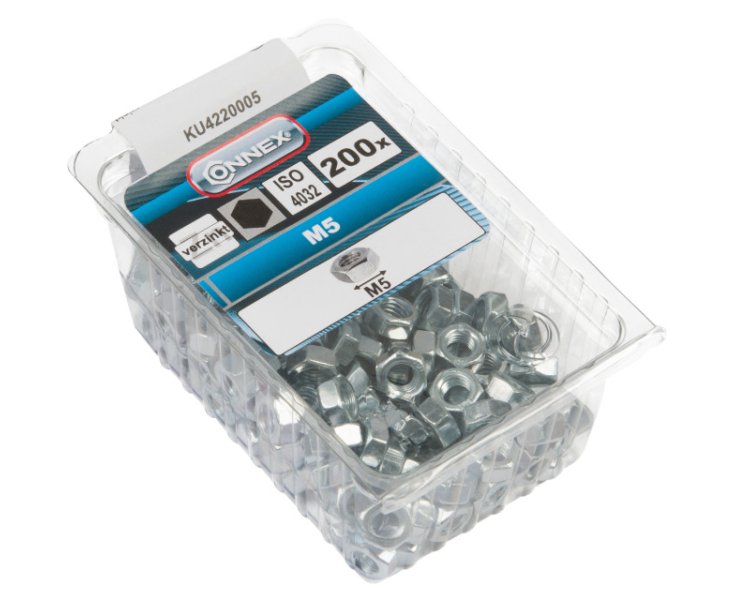 NUTS 6 SIDES ZINC PLATED 934 M5 BLISTER 200UD