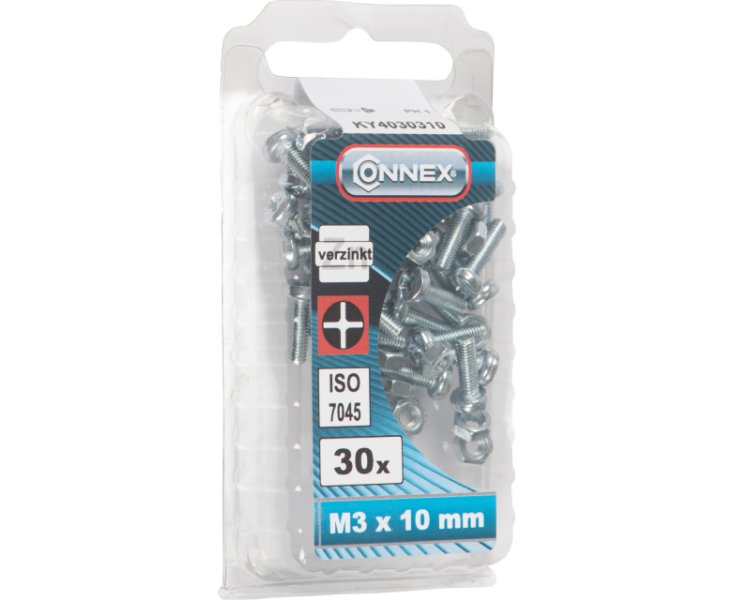 SLOTTED CYLINDRICAL HEAD NUTS 3x10 BLISTER 30UD