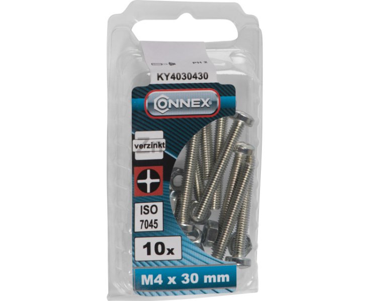 SLOTTED CYLINDRICAL HEAD NUTS 4x30 BLISTER 10UD