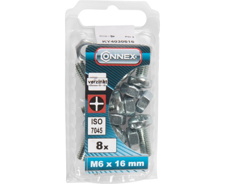SLOTTED CYLINDRICAL HEAD NUTS 6x16 BLISTER 8UD