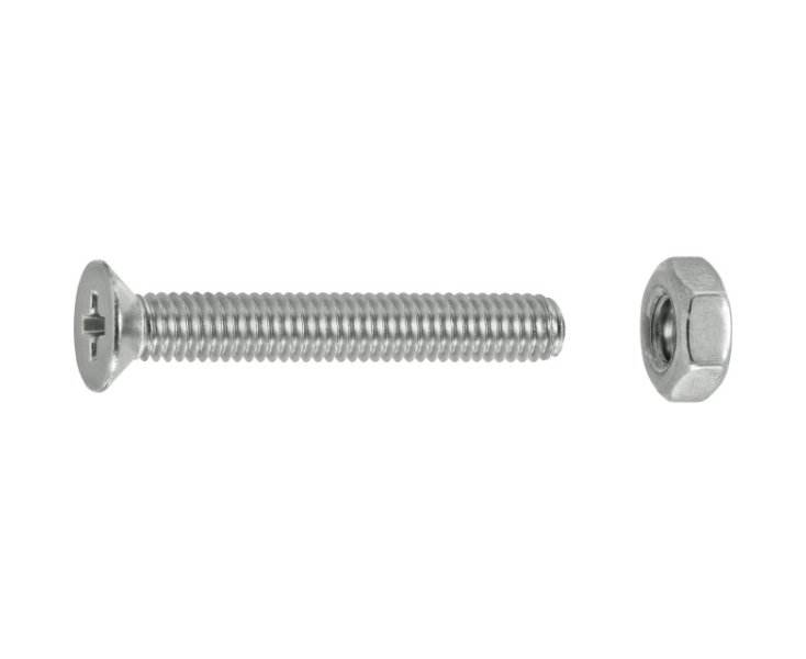 MILLED FLAT HEAD NUTS A4 3x20 BLISTER 16UD