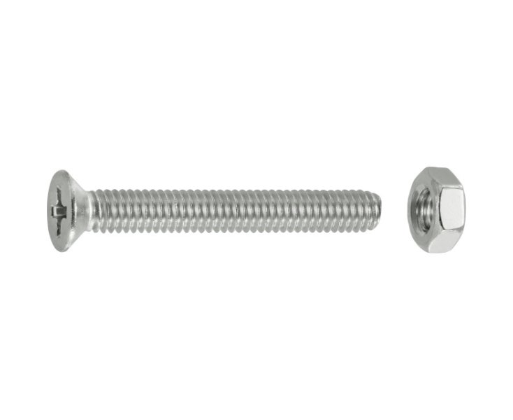 MILLED FLAT HEAD NUTS A4 4x30 BLISTER 12UD
