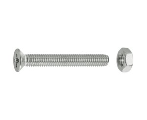 MILLED FLAT HEAD NUTS A4 4x30 BLISTER 12UD