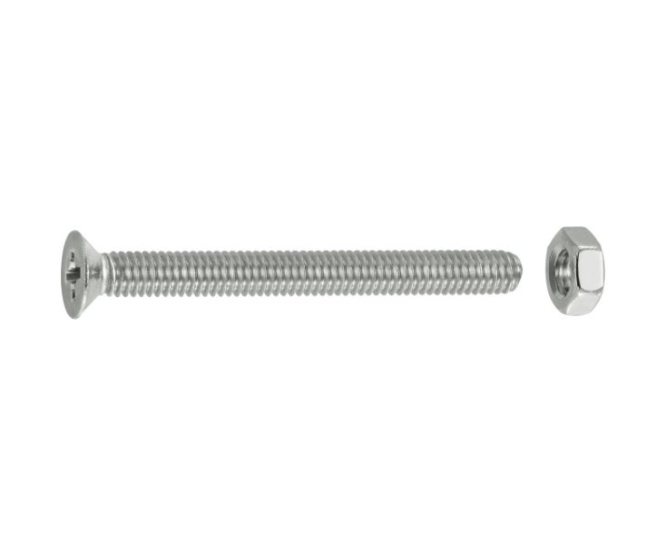 MILLED FLAT HEAD NUTS A4 4x40 BLISTER 8UD