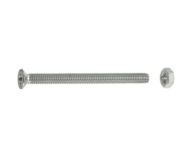 MILLED FLAT HEAD NUTS A4 4x50 BLISTER 8UD