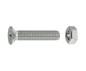 MILLED FLAT HEAD NUTS A4 5x25 BLISTER 8UD