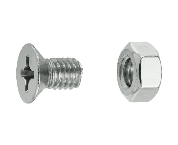 MILLED FLAT HEAD NUTS A4 6x10 BLISTER 12UD