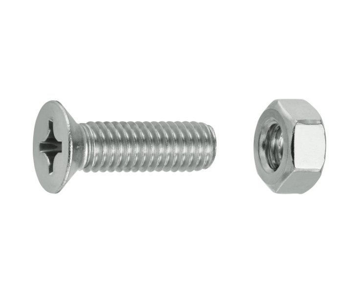 MILLED FLAT HEAD NUTS A4 6x20 BLISTER 8UD
