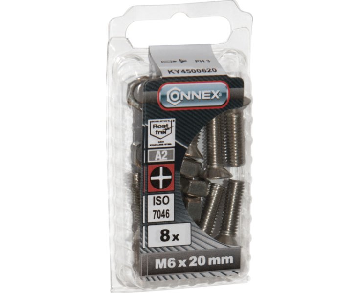 MILLED FLAT HEAD NUTS A4 6x20 BLISTER 8UD