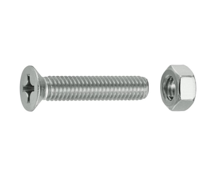 MILLED FLAT HEAD NUTS A4 6x30 BLISTER 6UD