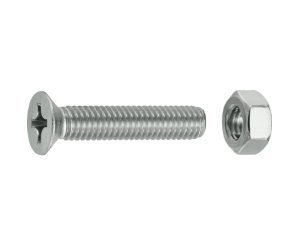 MILLED FLAT HEAD NUTS A4 6x30 BLISTER 6UD