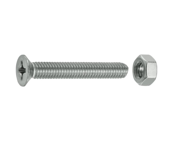 MILLED FLAT HEAD NUTS A4 6x40 BLISTER 6UD