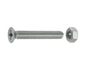 MILLED FLAT HEAD NUTS A4 6x40 BLISTER 6UD