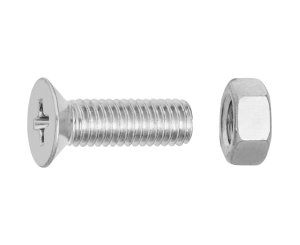 ZINC PLATED MILLED FLAT HEAD NUTS 5x16 BLISTER 75UD