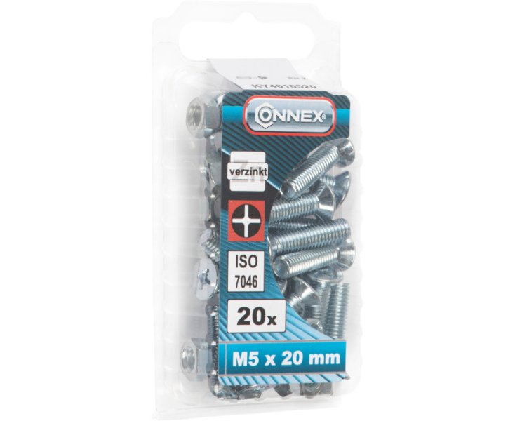 ZINCED MILLED FLAT HEAD NUTS 5x20 BLISTER 20UD