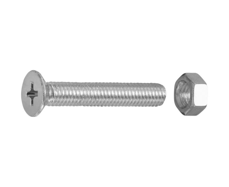 ZINC PLATED MILLED FLAT HEAD NUTS 5x30 BLISTER 40UD