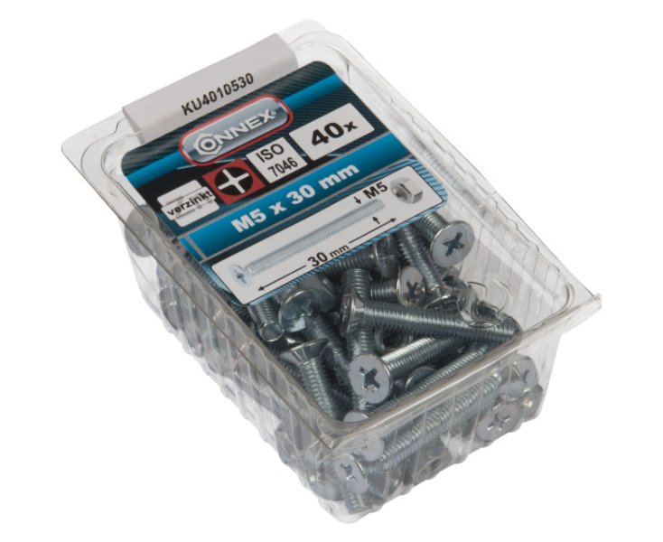 ZINC PLATED MILLED FLAT HEAD NUTS 5x30 BLISTER 40UD