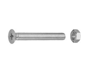 ZINCED MILLED FLAT HEAD NUTS 5x40 BLISTER 10UD