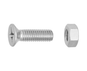ZINC PLATED MILLED FLAT HEAD NUTS 6x20 BLISTER