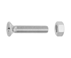 ZINC PLATED MILLED FLAT HEAD NUTS 6x30 BLISTER 30UD