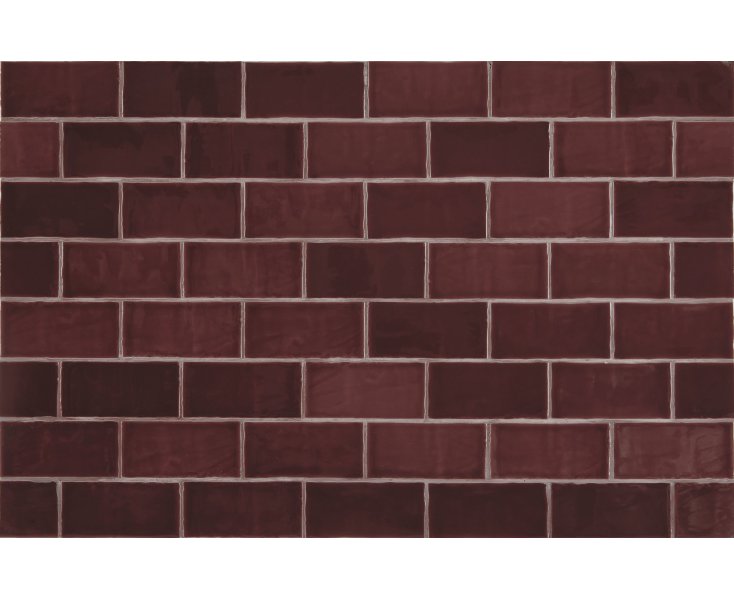 NEW ZELLIGE BURGUNDY GLOSS 6.5x13x0.9