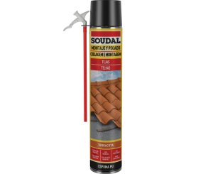 SOUDAL FOAM POLYURETHANE 750ml. CANULA TEJAS RED OF.