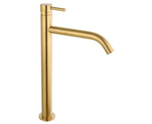 MINI SINGLE LEVER HIGH WASHBASIN BRUSHED GOLD