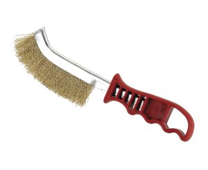 METAL BRUSH WITH PLASTIC HANDLE