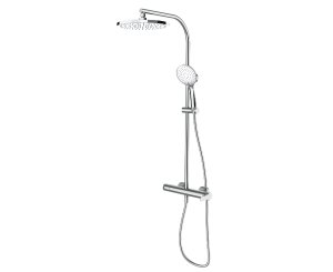 XL CHROME FIXED SHOWER TENDER SET