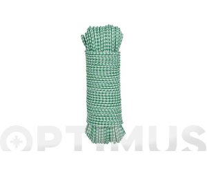 BRAIDED POLYETHYLENE ROPE WITH SOUL Ø4.5MM 15MT GREEN/WHITE